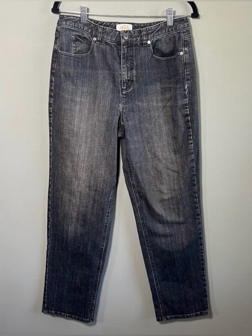 Talbots Y2K Size 10 Black Straight Leg Jeans 98% Cotton Stretch Vintage 2000s